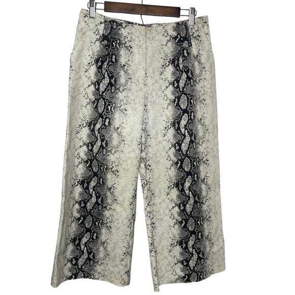 Gianni Bini women's M wide legged slacks pants trousers white black snakeskin - Picture 1 of 16